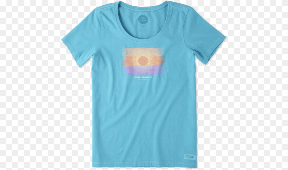 Women S Watercolor Hello Sun Crusher Scoop T Shirt, Clothing, T-shirt Png Image