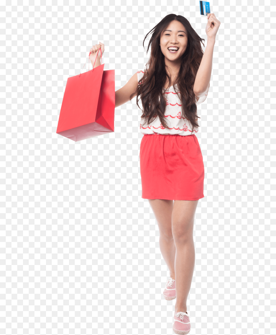 Women Shopping Shopping Bag With Model, Skirt, Clothing, Person, Girl Free Png Download
