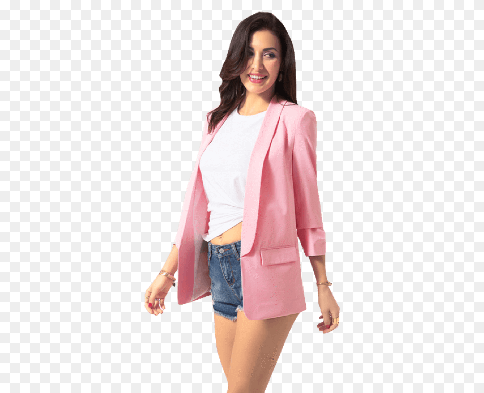 Women Slim Business Work Suit Pink Jacket Female Blazer Blazer, Blouse, Clothing, Coat, Sleeve Free Png Download