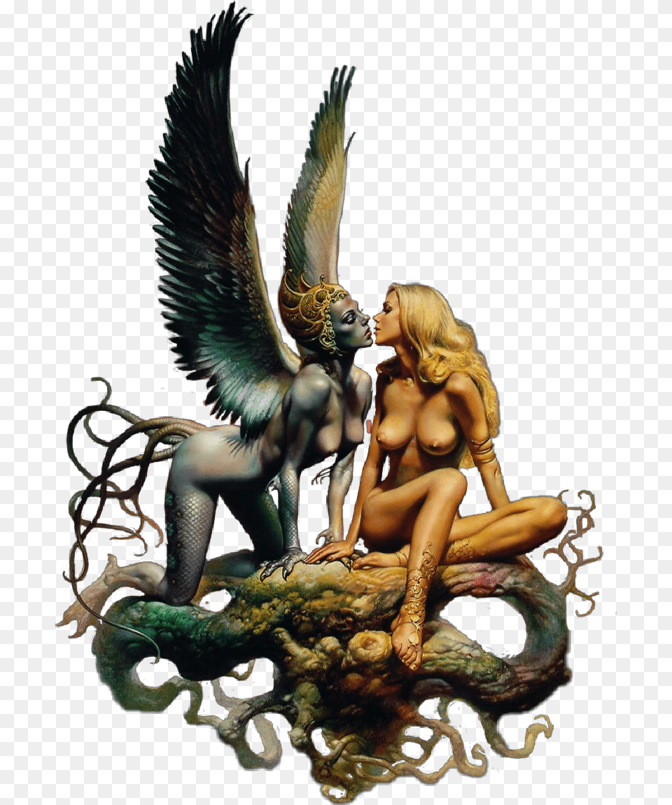 Women Succubus Demon Warrior Lovers Blonde Naked Mythology, Woman, Adult, Person, Female Free Png Download