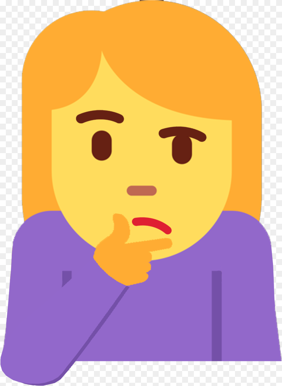 Women Thinking Emoji Transparent Clipart Baby, Person, Face, Head Free Png Download