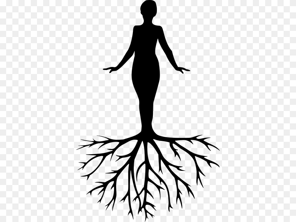Women Tree Yoga Meditation Harmony Silhouette, Gray Png