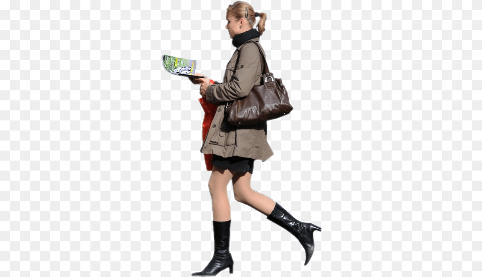 Women Walking Silhouette People Walking People Woman Walking Side, Accessories, Bag, Clothing, Coat Free Png Download
