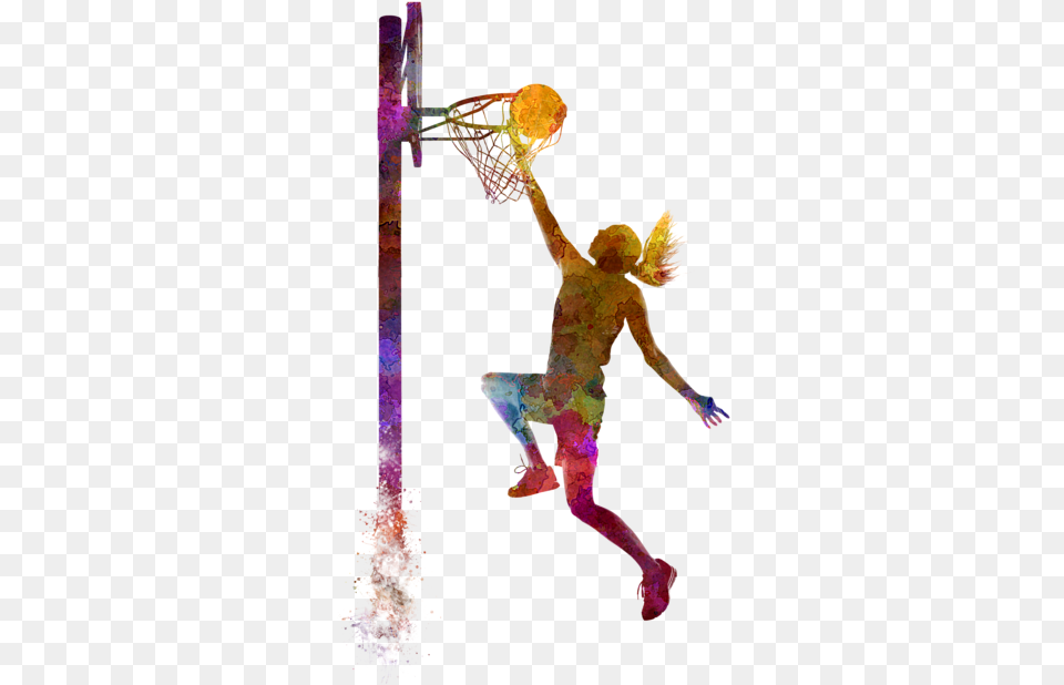 Womenquots Basketball Sport Slam Dunk Painting Basketball Player Painting, Art, Person, Leisure Activities, Girl Png