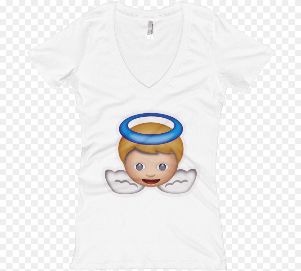 Womenquots Emoji V Neck T Shirt, Clothing, T-shirt, Face, Head Free Png