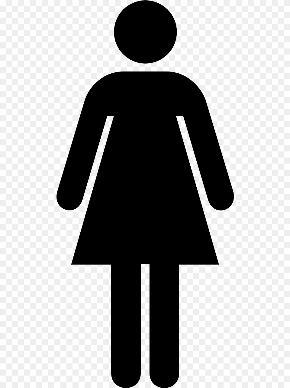 Womens Bathroom Sign Clipart, Gray Free Transparent Png