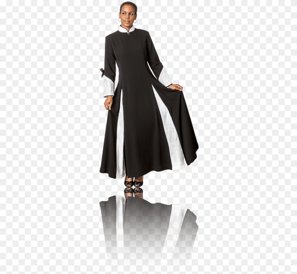 Womens Black And White Clergy Robes, Adult, Sleeve, Person, Long Sleeve Free Transparent Png