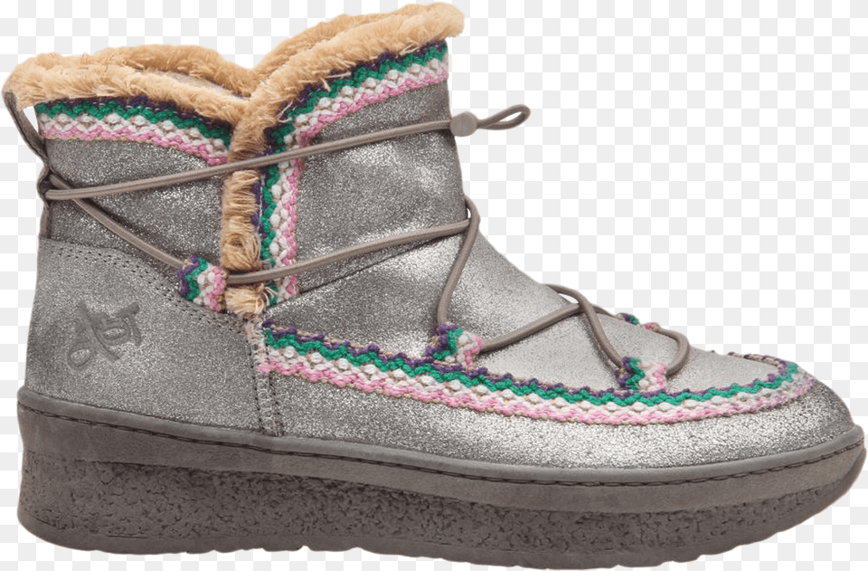 Womens Cold Weather Boot Terreno In Grey Silver Side Snow Boot, Clothing, Footwear, Shoe, Sneaker Free Png Download