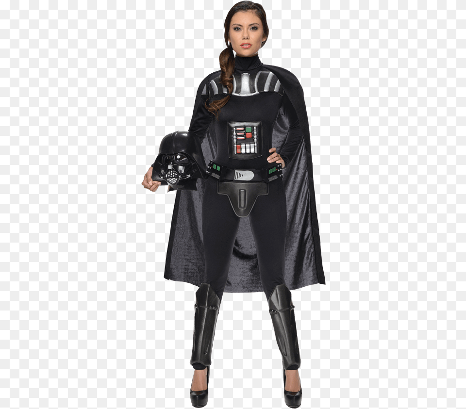 Womens Darth Vader Jumpsuit Costume Star Wars Miss Darth Vader, Cape, Clothing, Person, Girl Png