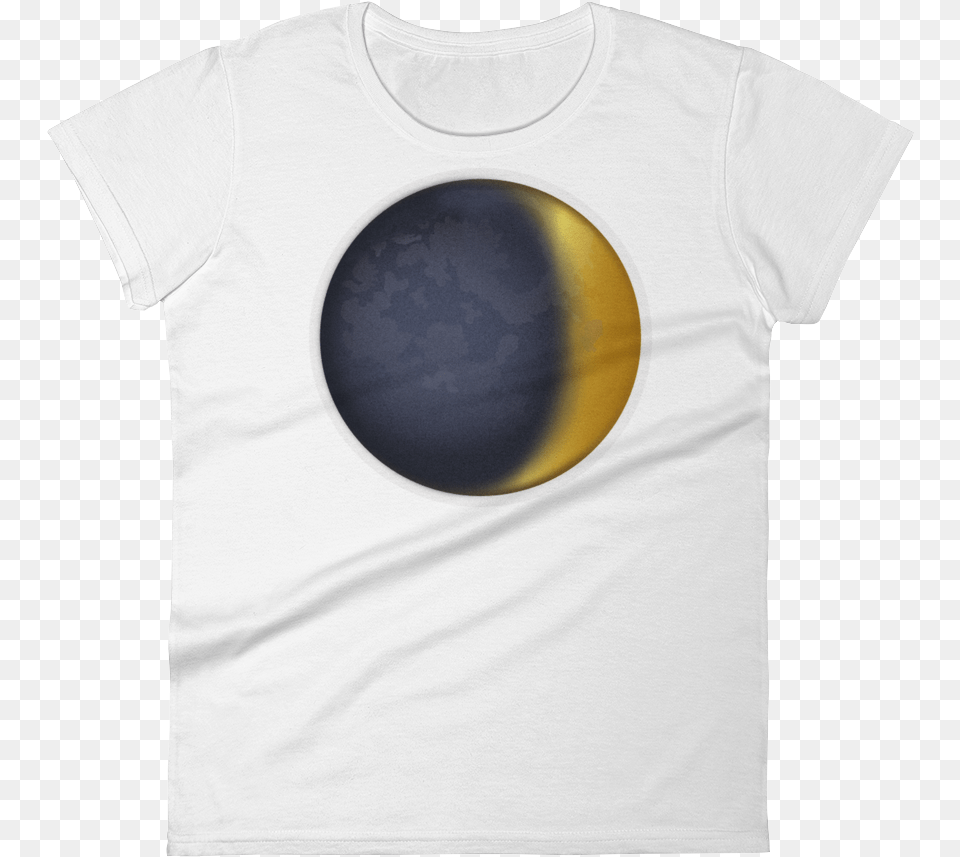 Womens Emoji Shirt Waxing Crescent Moon Just Emoji Circle, Clothing, Sphere, T-shirt, Astronomy Free Png Download