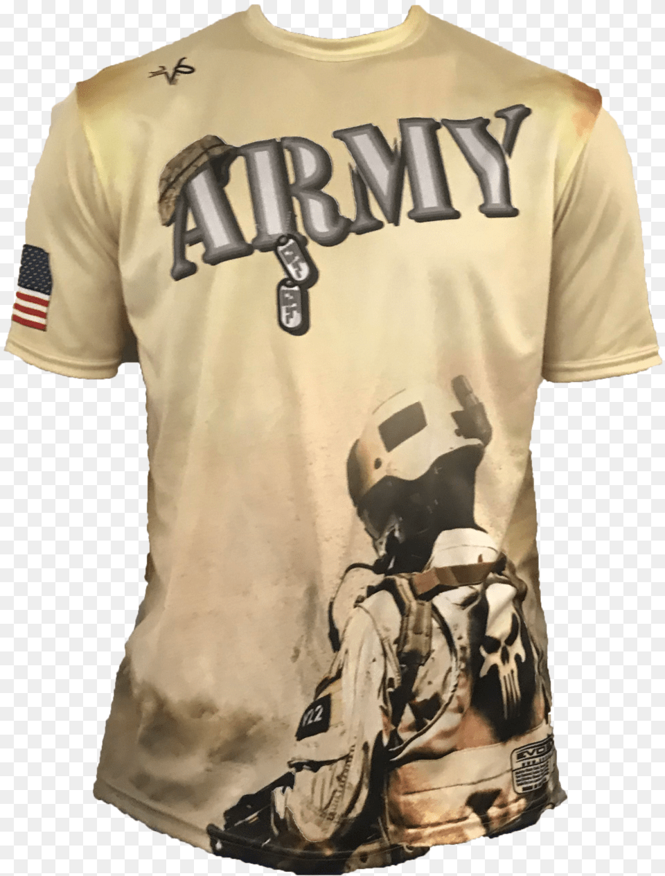 Womens Evo Army Field Shirt Active Shirt, Clothing, T-shirt, Person, Helmet Free Png