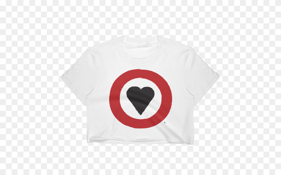 Womens Heart Circle Crop Top Project Live Love, Clothing, T-shirt, Shirt Free Png