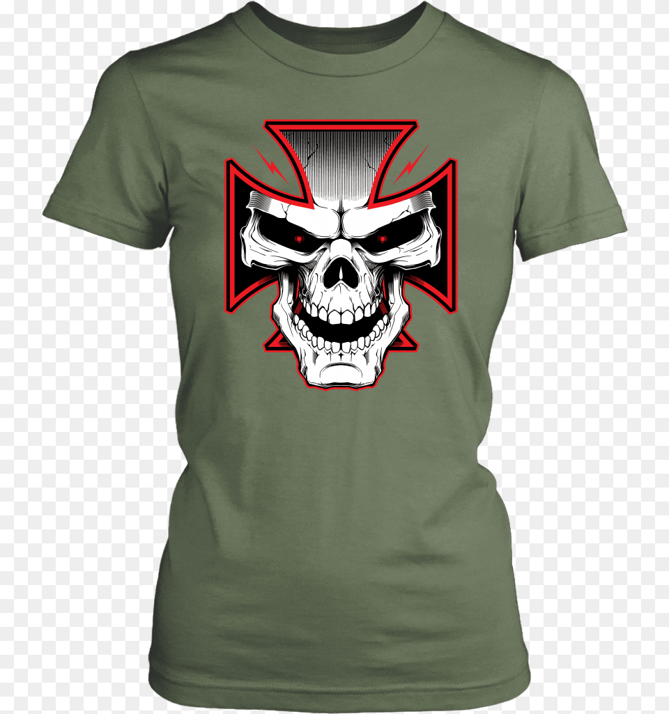 Womens Iron Cross Tee We Love Because He First Love Us Shirt, Clothing, T-shirt Free Png