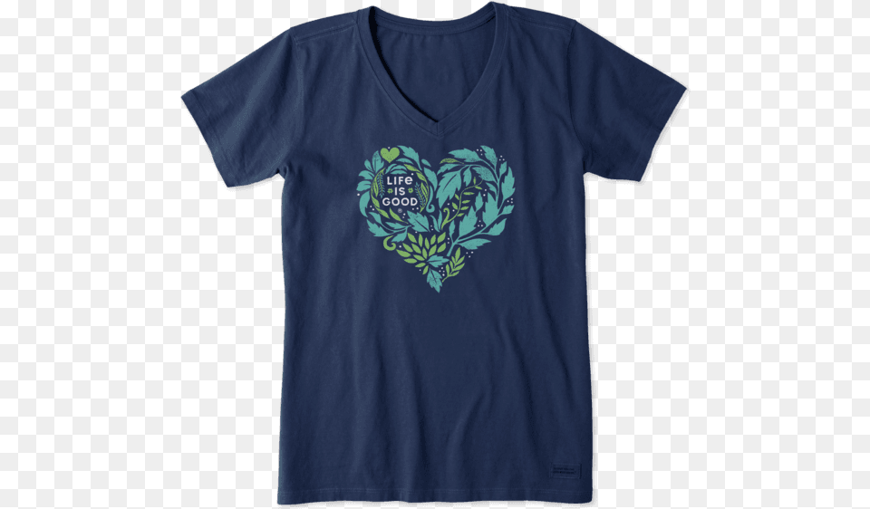 Womens Leafy Heart Short Sleeve Tee Life Is Good Shirts Beer, Clothing, T-shirt, Shirt Free Png Download