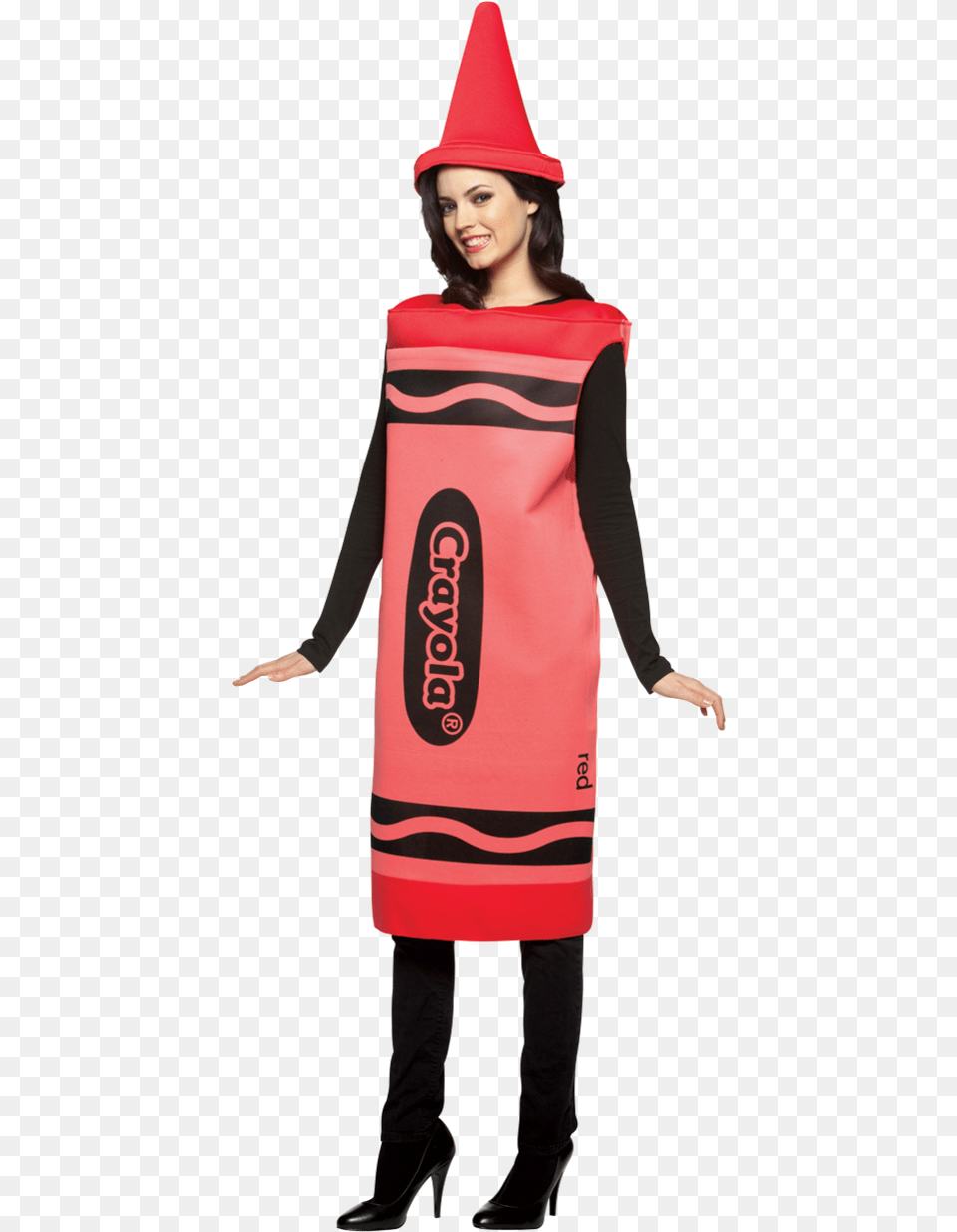 Womens Red Crayola Crayon Costume Crayon Costume Adults, Clothing, Person, Adult, Woman Png