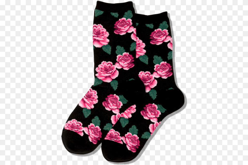 Womens Rose Print Crew Socks U2013 Hotsox Hotsox, Carnation, Flower, Plant, Clothing Png