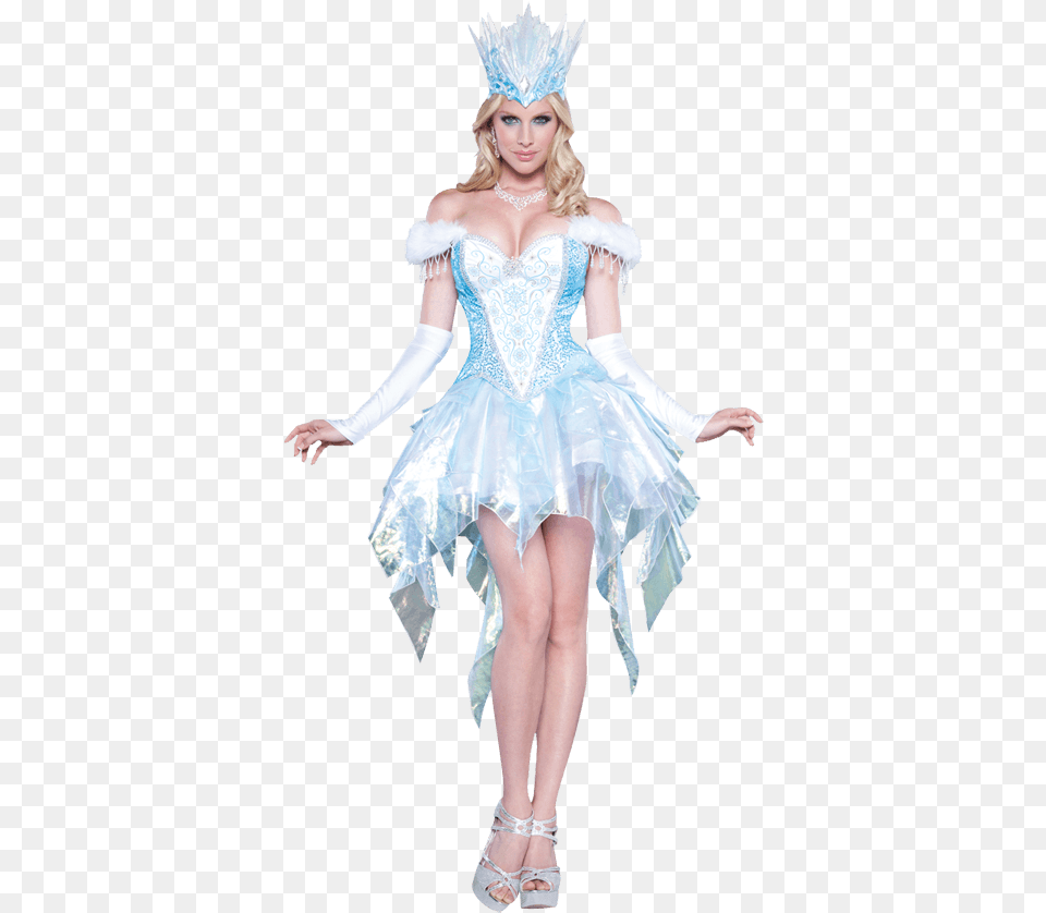 Womens Sexy Snow Queen Costume Snow Queen Costume, Clothing, Person, Dress, Adult Free Transparent Png