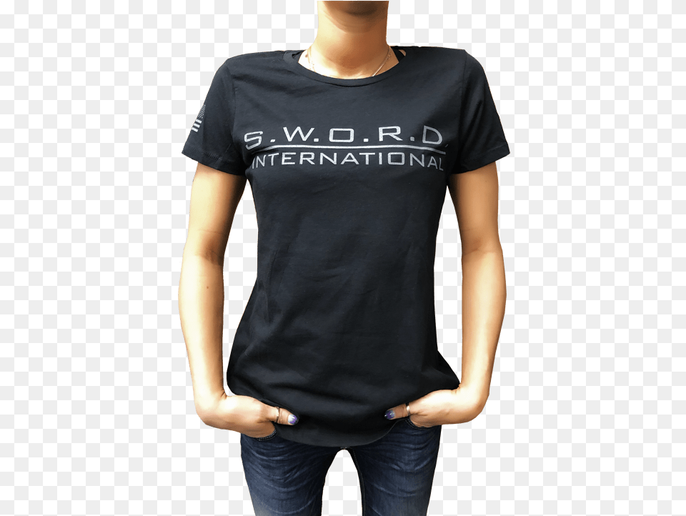 Womens Sword Logo T Shirt Sword International Active Shirt, Clothing, T-shirt, Adult, Male Free Png Download