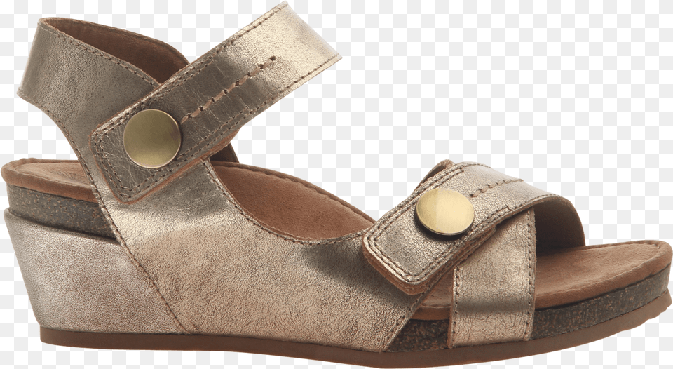 Womens Wedge Sandal Sandey In Gold Side Viewclass Sandal, Clothing, Footwear, Shoe Free Png Download