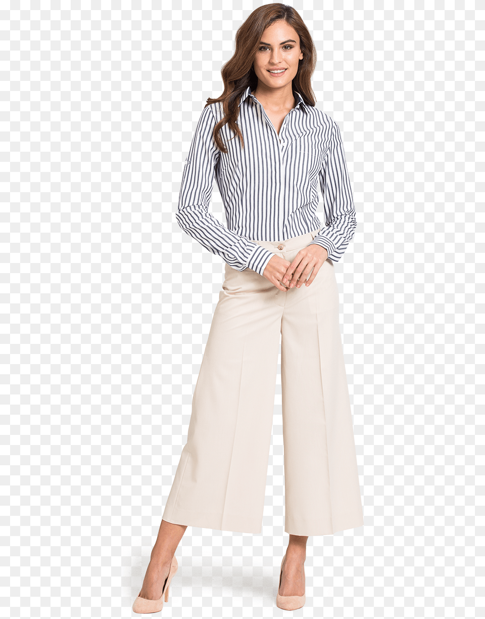 Womens Wide Leg Business Pants Pants Trousers And Shirts For Ladies, Long Sleeve, Blouse, Clothing, Sleeve Free Transparent Png