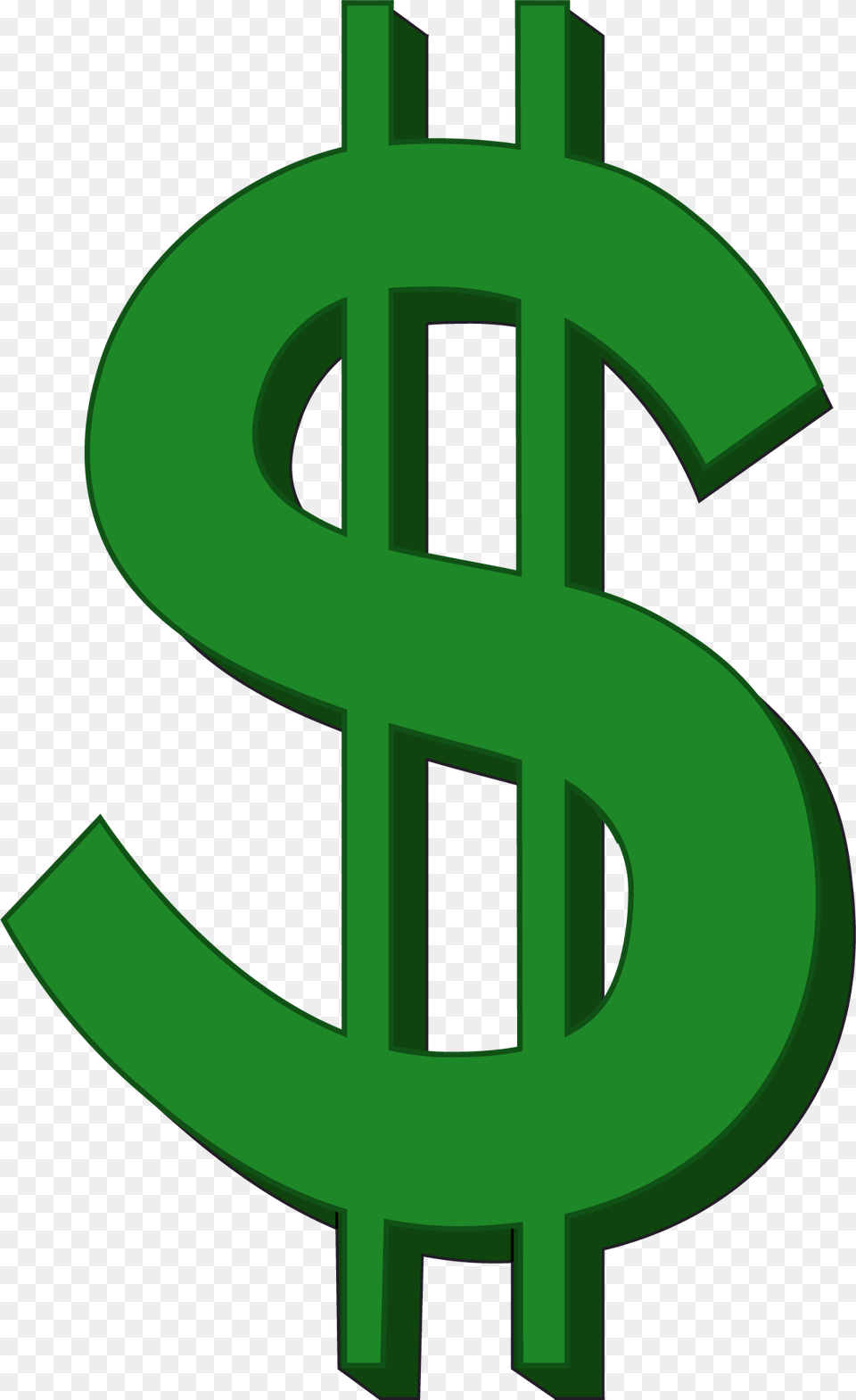 Won And Dollar Signs Comd, Green, Symbol, Logo, Cross Free Png