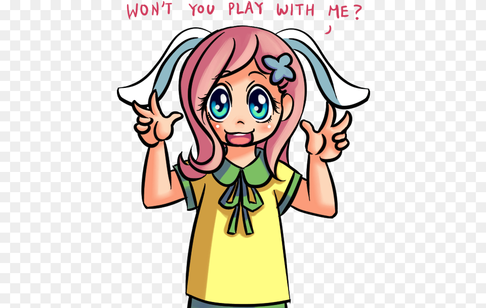 Won T You Play With He Fluttershy Hair Face Clothing Cartoon, Book, Comics, Publication, Baby Free Png
