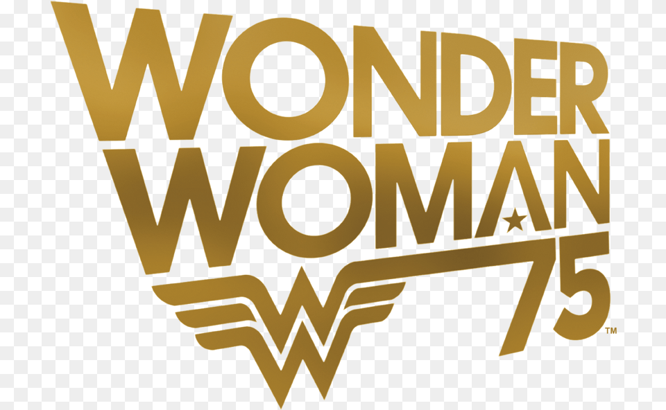 Wonder Woman 75th Anniversary Gold Logo Gold Wonder Woman Logo, Dynamite, Weapon, Text, Symbol Free Transparent Png