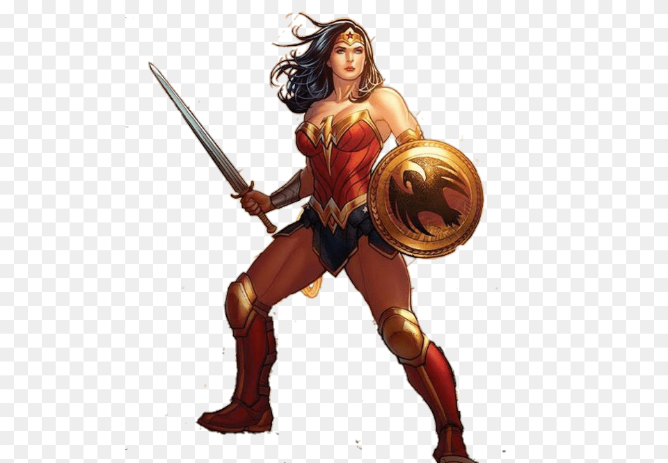 Wonder Woman, Sword, Weapon, Person, Female Png Image