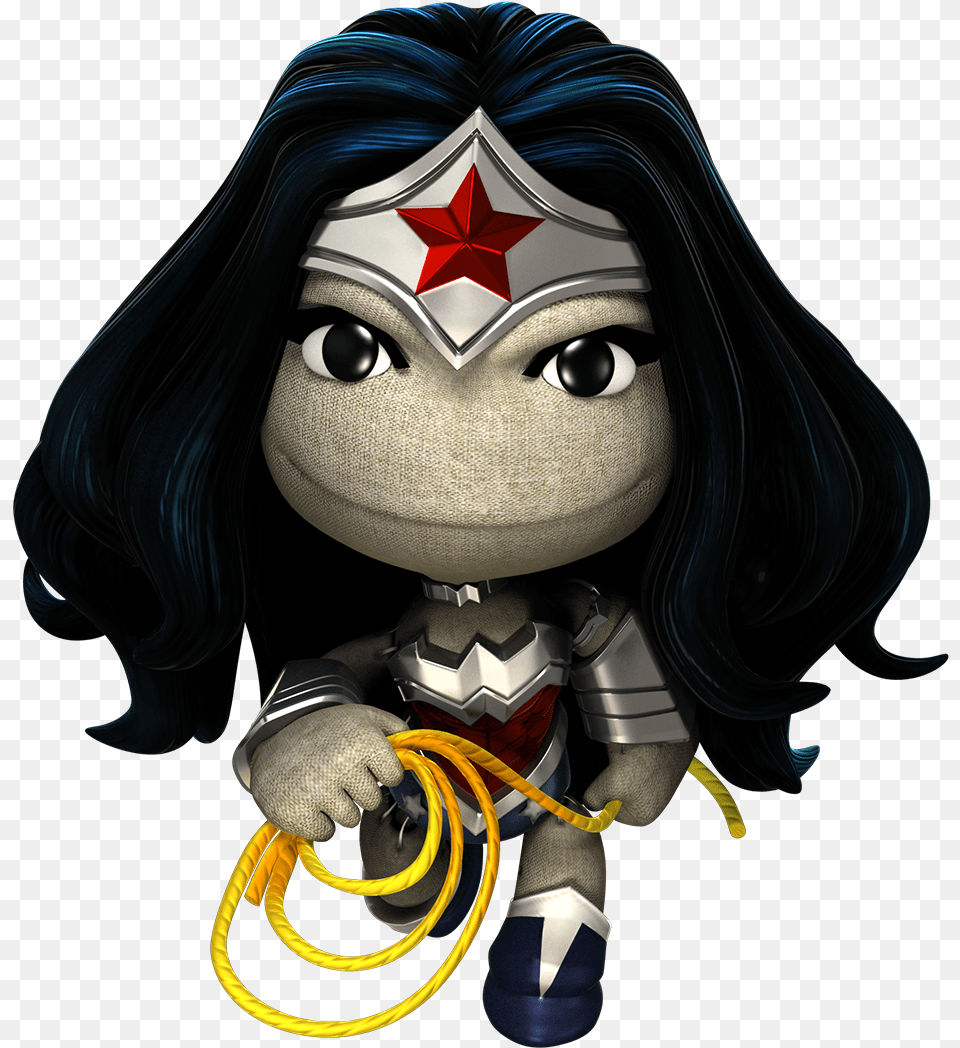 Wonder Woman And Captain Marvel Featured In Littlebigplanet, Toy, Face, Head, Person Png Image
