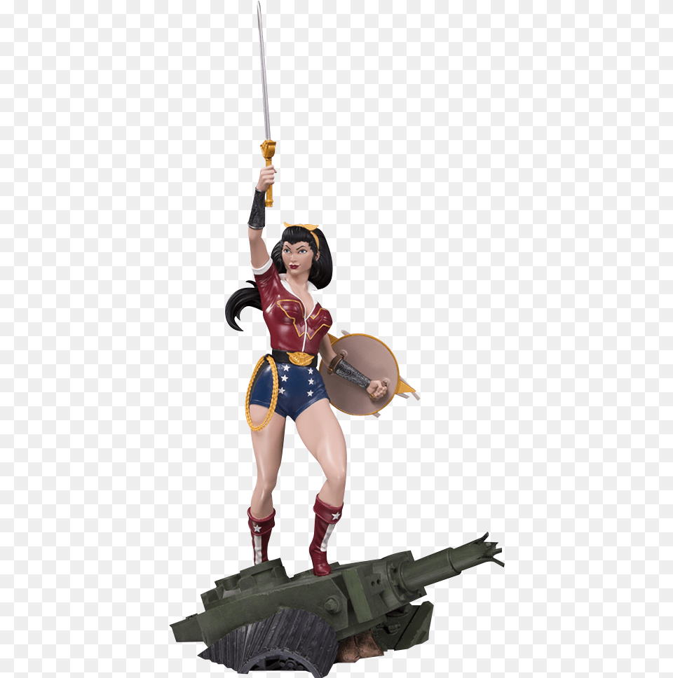Wonder Woman Bombshells Statue, Clothing, Costume, Person, Adult Free Png