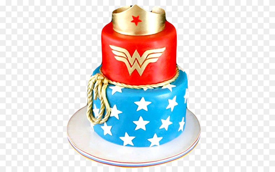 Wonder Woman Colours Tier Crown Cake, Birthday Cake, Cream, Dessert, Food Png