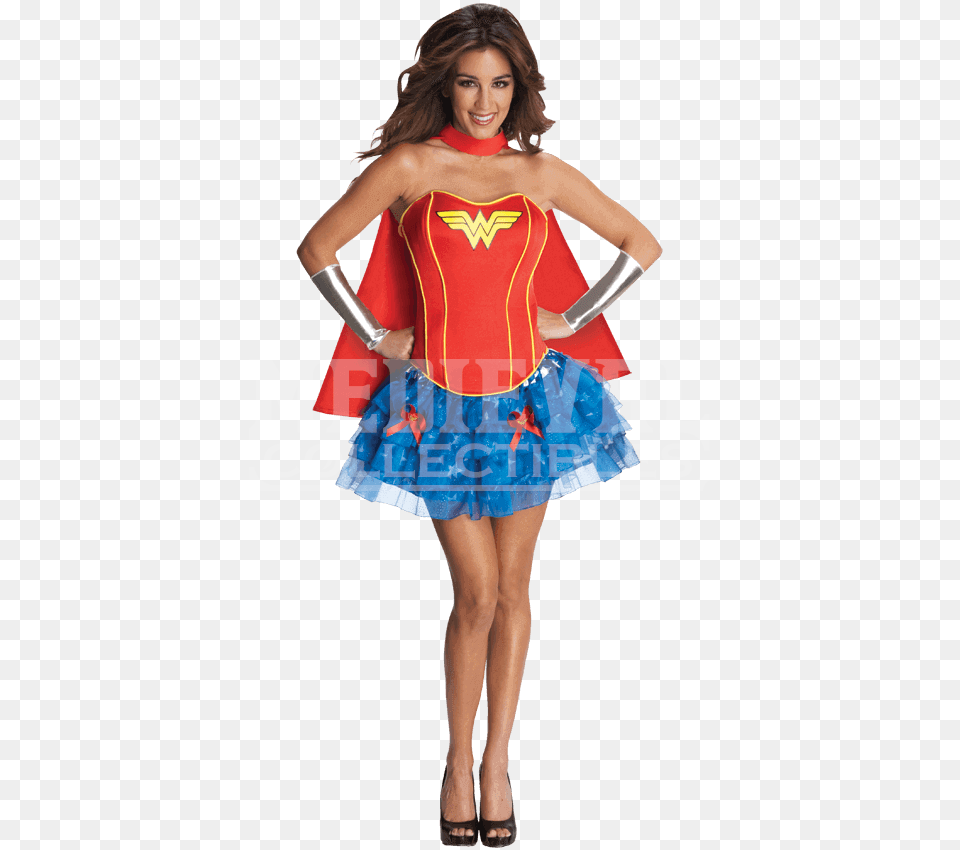 Wonder Woman Corset With Skirt Costume, Adult, Person, Female, Fashion Free Transparent Png
