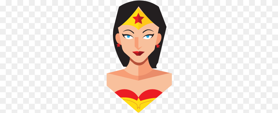 Wonder Woman Flat Design, Adult, Female, Person, Face Png Image