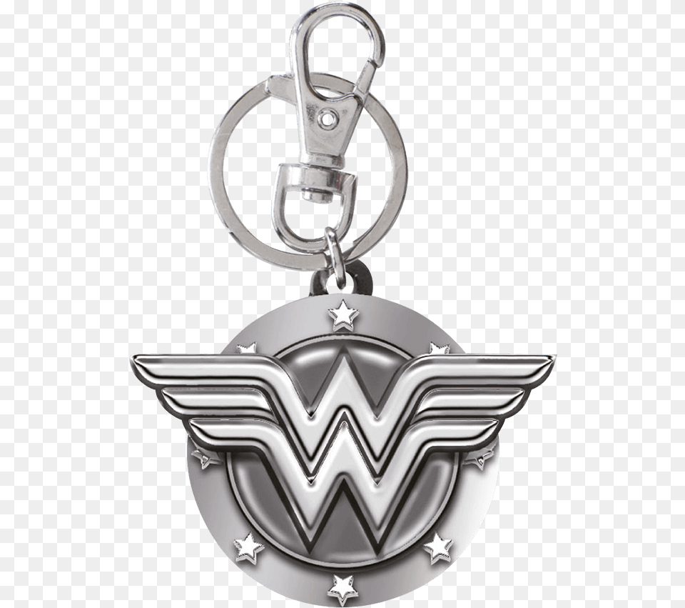 Wonder Woman Logo Keychain, Accessories, Silver, Pendant Png