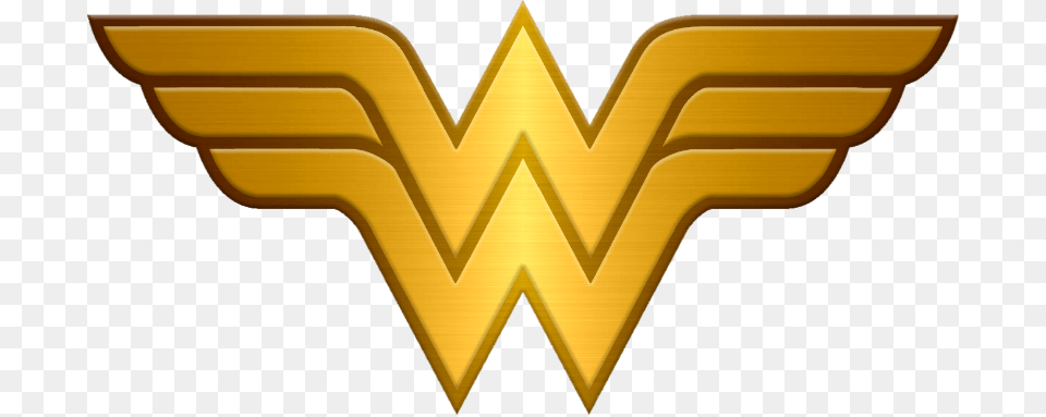 Wonder Woman Logo Metallic, Emblem, Gold, Symbol Free Png