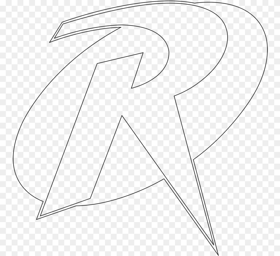 Wonder Woman Logo Outline Superhero Symbols Coloring Pages, Gray Free Transparent Png