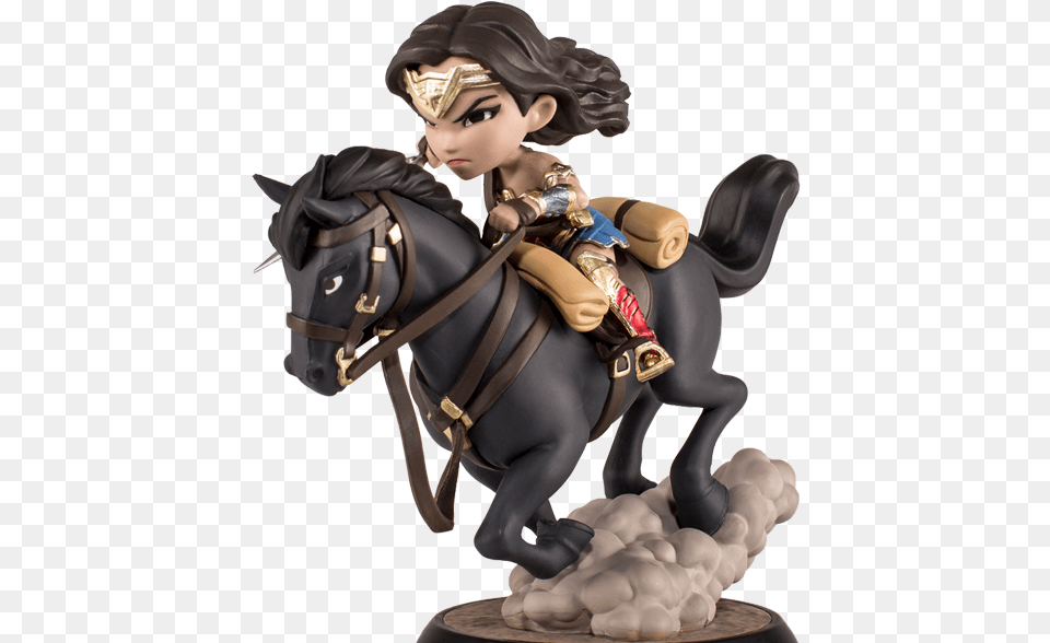 Wonder Woman Movie Q Fig Wonder Woman On Horse, Adult, Female, Figurine, Person Png