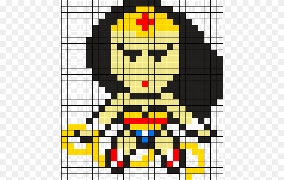 Wonder Woman Perler Bead Pattern Bead Sprite 8 Bit Wonder Woman, Art, Chess, Game, Mosaic Free Png