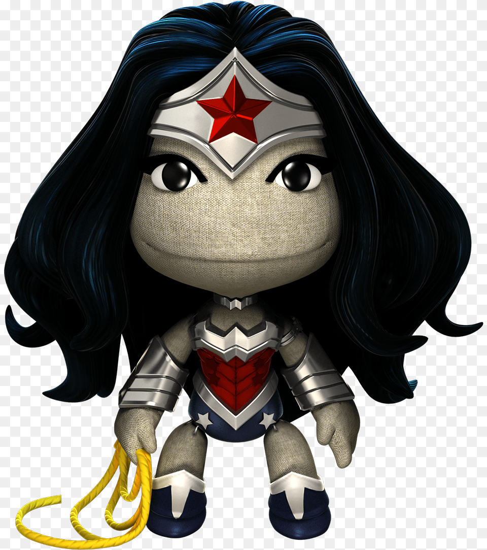 Wonder Woman Sackboy Mujer Maravilla, Toy, Face, Head, Person Png Image