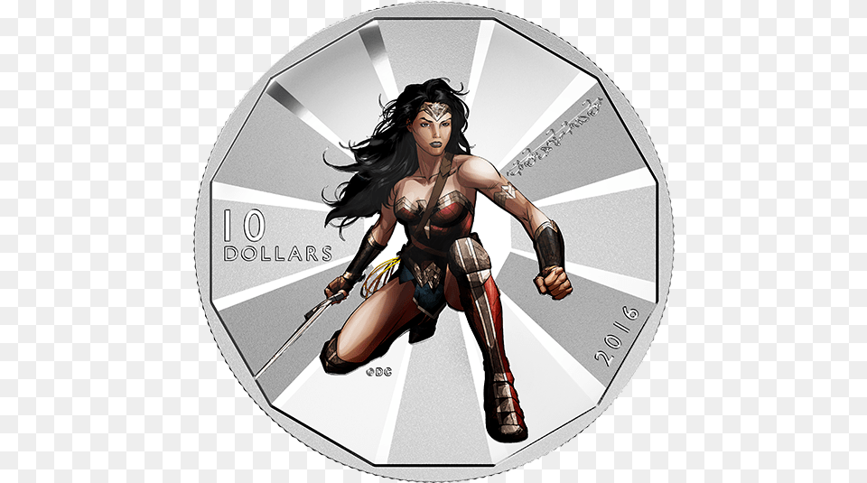 Wonder Woman Silver Coin, Adult, Female, Person, Face Free Transparent Png