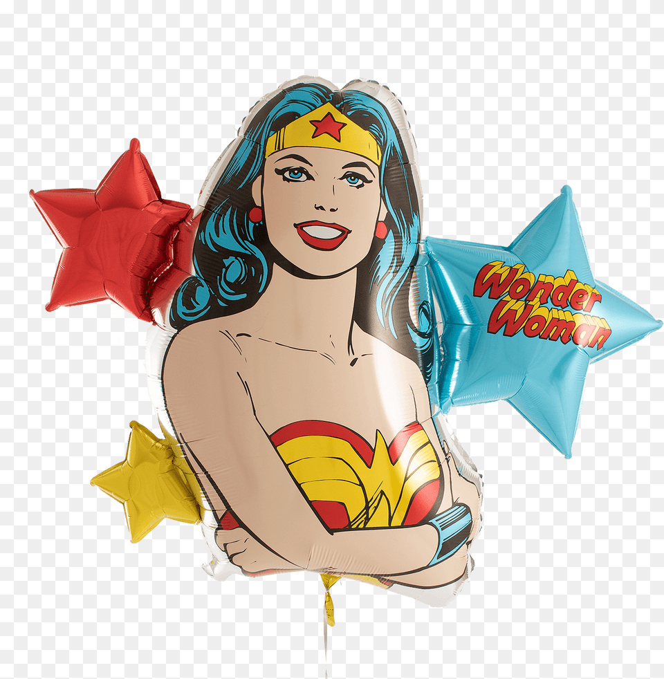 Wonder Woman Supershape Wonder Woman Foil Balloon, Adult, Female, Person, Book Png Image