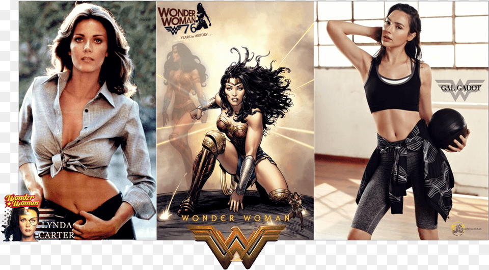 Wonder Woman Then And Now Lynda Carter And Gal Gadot Wonder Woman Lynda Carter Gal Gadot, Adult, Shorts, Person, Female Png Image