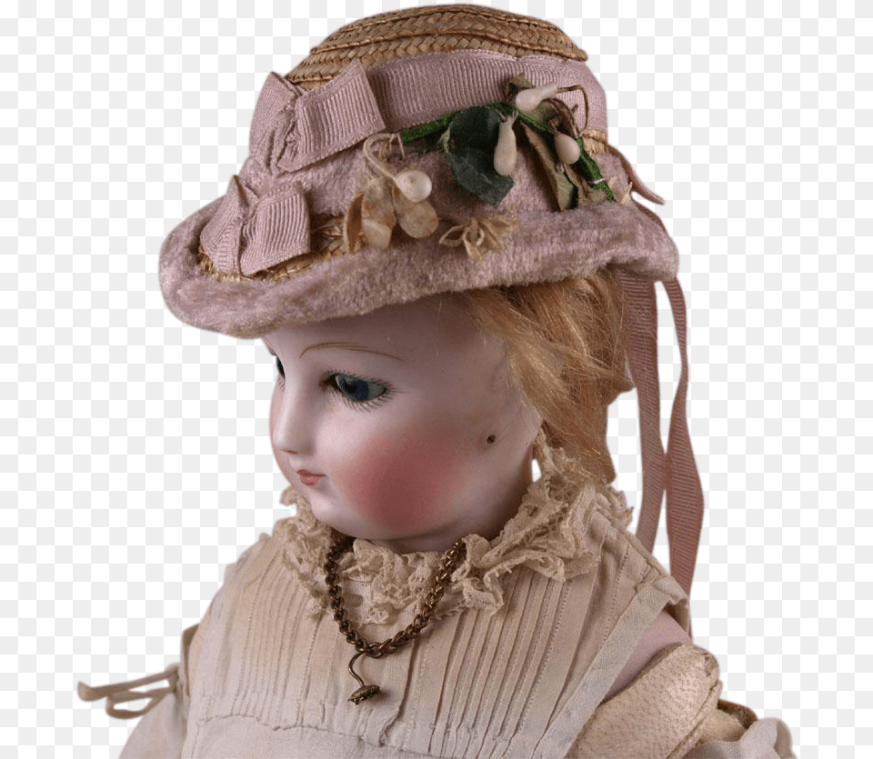 Wonderful Antique Straw Hat For French Fashion Doll, Clothing, Toy, Baby, Person Free Png