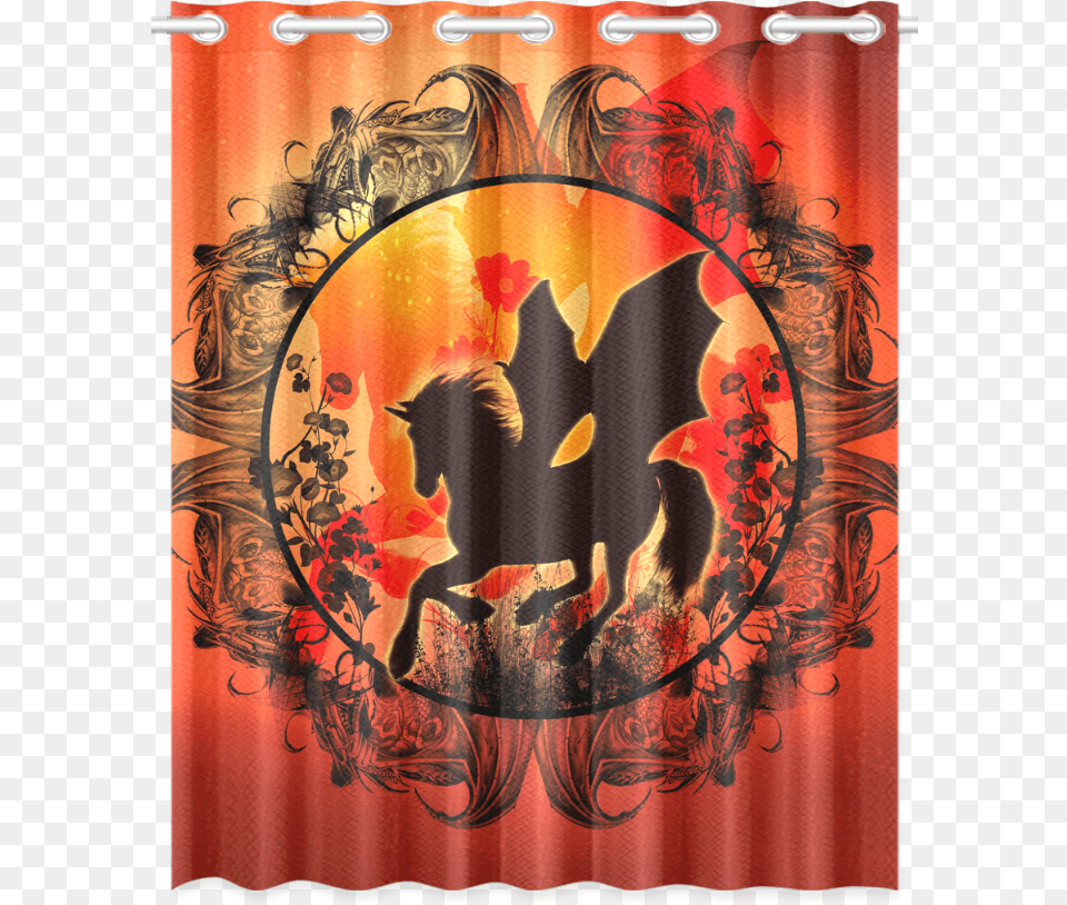 Wonderful Black Unicorn Silhouette New Window Curtain Art, Person Free Png