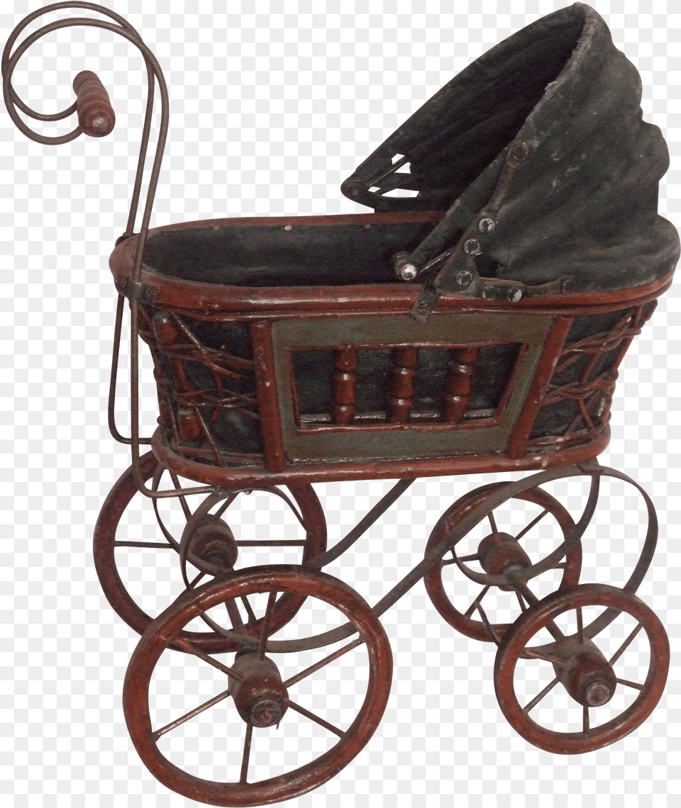 Wonderful Doll Stroller For Baby Vintage Litlestuff Antique Baby Carriage, Furniture, Bed, Machine, Wheel Free Png Download