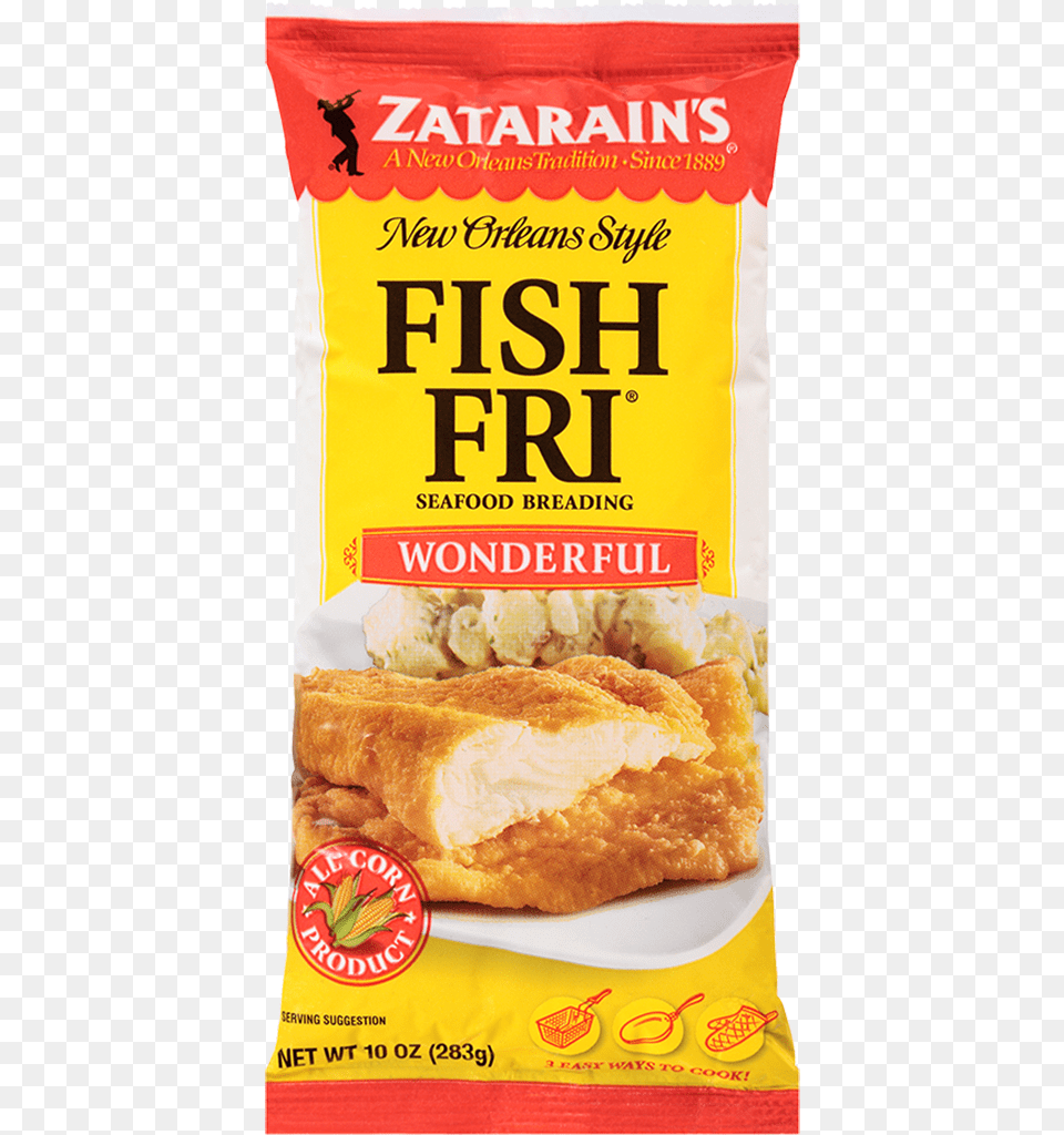 Wonderful Fish Fri Zatarain39s Fish Fry 10 Oz, Bread, Food, Person Png Image