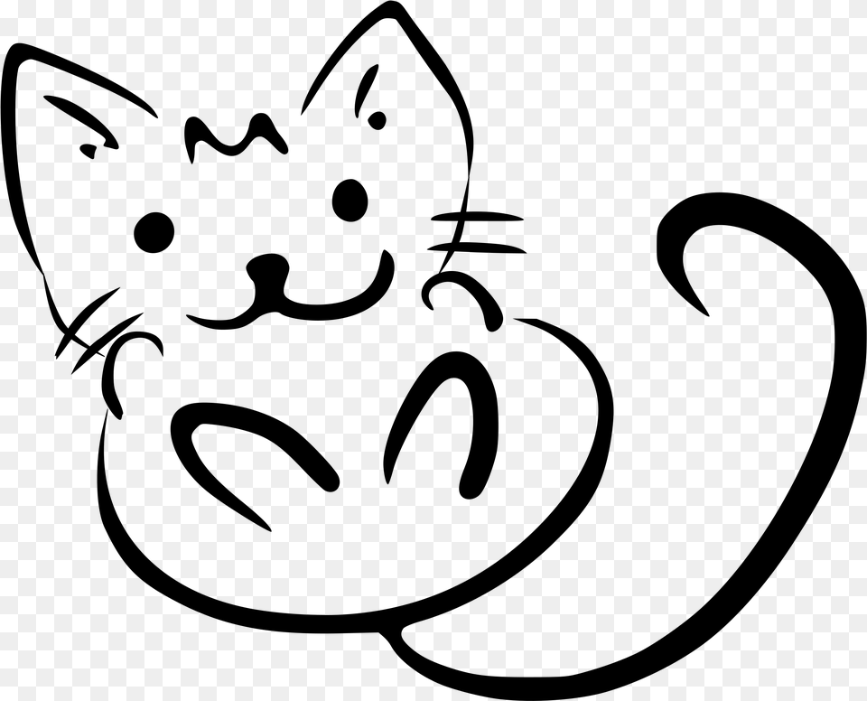 Wonderful Outline Of Cat Face Black 1 Icons Dessin De Kitty Grand Tote Bag, Gray Free Png