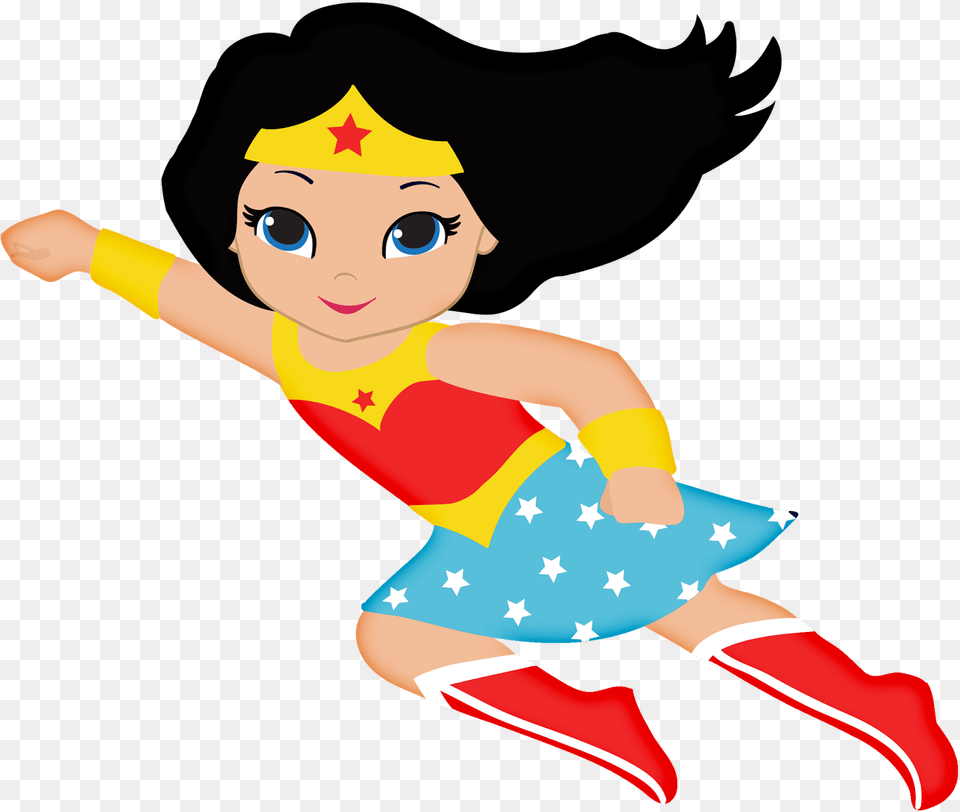 Wonderwoman Baby Clipart Wonder Woman Cartoon Kids, Person, Face, Head Png