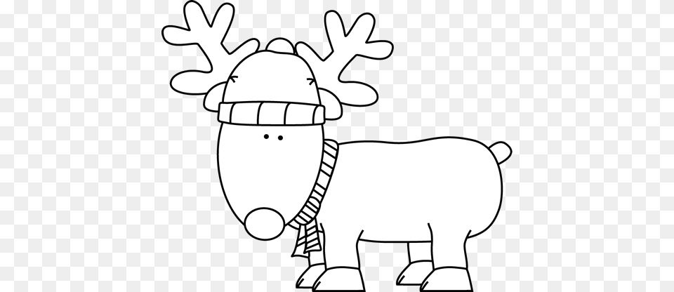 Wondrous Ideas Reindeer Clipart Black And White Clip Clipart Christmas Black And White, Food, Nut, Plant, Produce Free Transparent Png