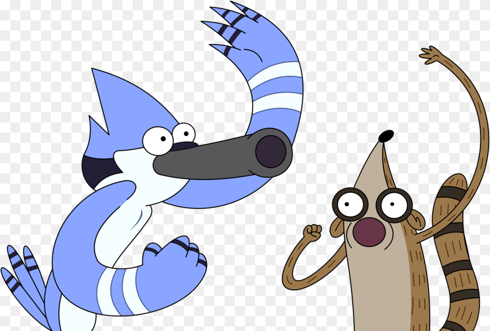 Woo Cheering Scream Yell Regularshow Mordecai Rigby Car, Animal, Bird, Jay, Cartoon Free Png